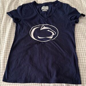 Fanatics Navy V-Neck Penn State Logo Tee with White Emblem